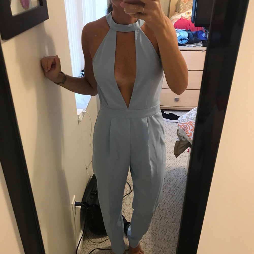 Baby blue sexy pant romper!